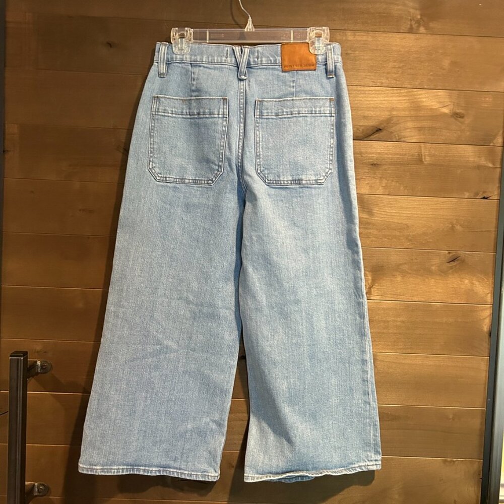 POINT SUR J Crew Wide Leg Crop Jean Pants Sz 28 Petite - Picture 3 of 5